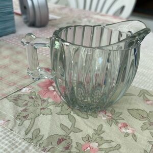 Clear vintage heavy Glass Pitcher